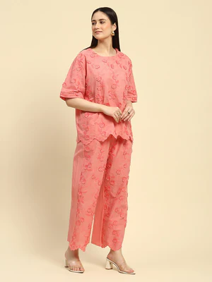 Delicate Rose Cotton Nightsuit