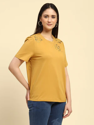 Golden Glow Cut-Out Top
